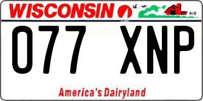 WI license plate 077XNP