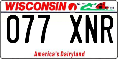 WI license plate 077XNR