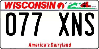 WI license plate 077XNS