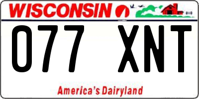 WI license plate 077XNT