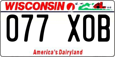 WI license plate 077XOB
