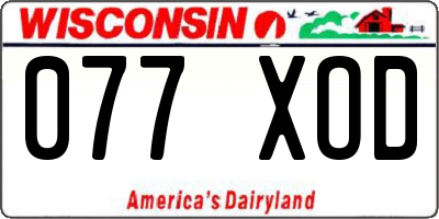 WI license plate 077XOD