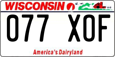 WI license plate 077XOF