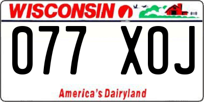 WI license plate 077XOJ