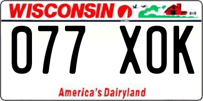 WI license plate 077XOK