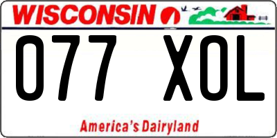 WI license plate 077XOL