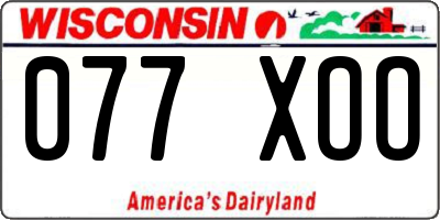 WI license plate 077XOO