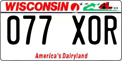 WI license plate 077XOR