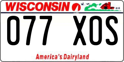 WI license plate 077XOS