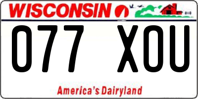 WI license plate 077XOU