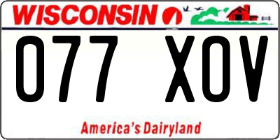 WI license plate 077XOV