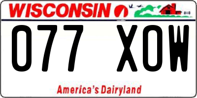 WI license plate 077XOW