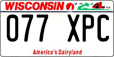 WI license plate 077XPC