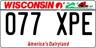 WI license plate 077XPE