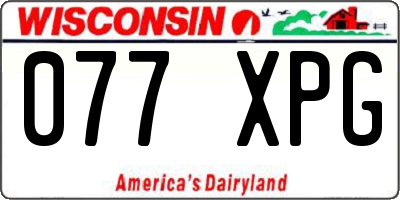 WI license plate 077XPG