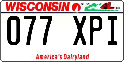 WI license plate 077XPI