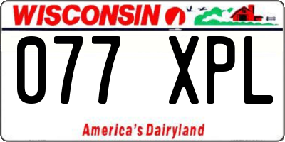 WI license plate 077XPL