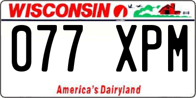 WI license plate 077XPM