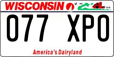 WI license plate 077XPO