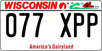 WI license plate 077XPP