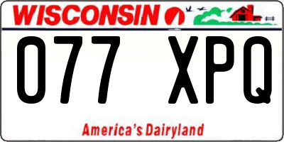 WI license plate 077XPQ