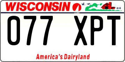 WI license plate 077XPT
