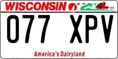 WI license plate 077XPV