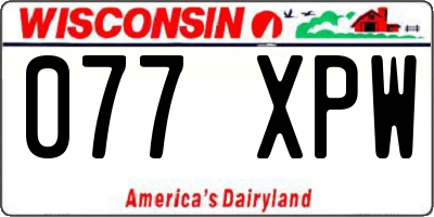 WI license plate 077XPW