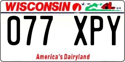 WI license plate 077XPY