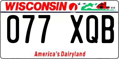 WI license plate 077XQB
