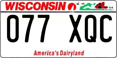WI license plate 077XQC
