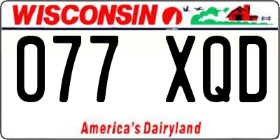 WI license plate 077XQD