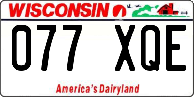 WI license plate 077XQE