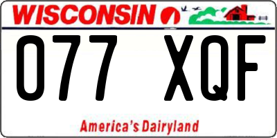 WI license plate 077XQF