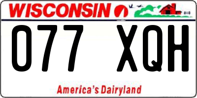 WI license plate 077XQH