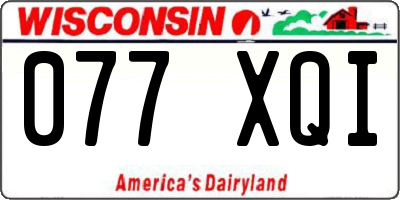 WI license plate 077XQI