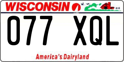 WI license plate 077XQL