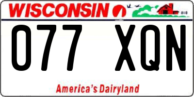 WI license plate 077XQN