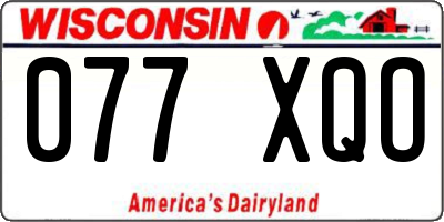 WI license plate 077XQO