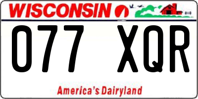 WI license plate 077XQR