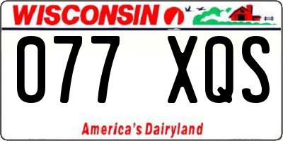 WI license plate 077XQS