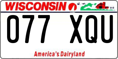 WI license plate 077XQU