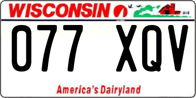 WI license plate 077XQV