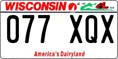 WI license plate 077XQX