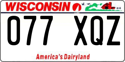 WI license plate 077XQZ