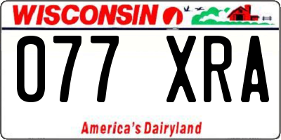 WI license plate 077XRA