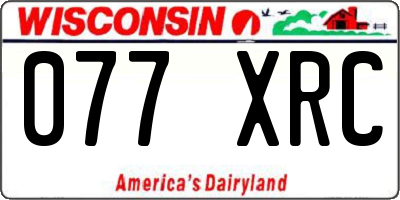 WI license plate 077XRC