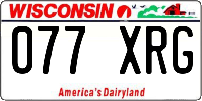 WI license plate 077XRG
