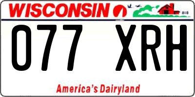 WI license plate 077XRH