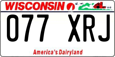 WI license plate 077XRJ